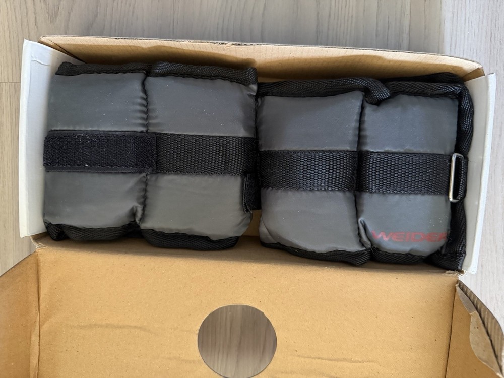 WEIDER 5 lb Pair Ankle & Wrist Weights - Adjustable Strength Training Gear