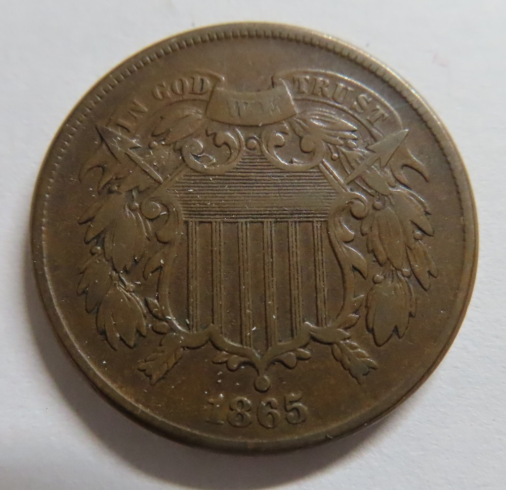 1865 Two Cent Shield Piece - Circulated but nice