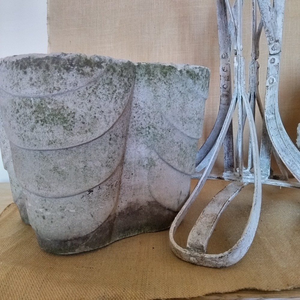 individual mid century cast stone planters