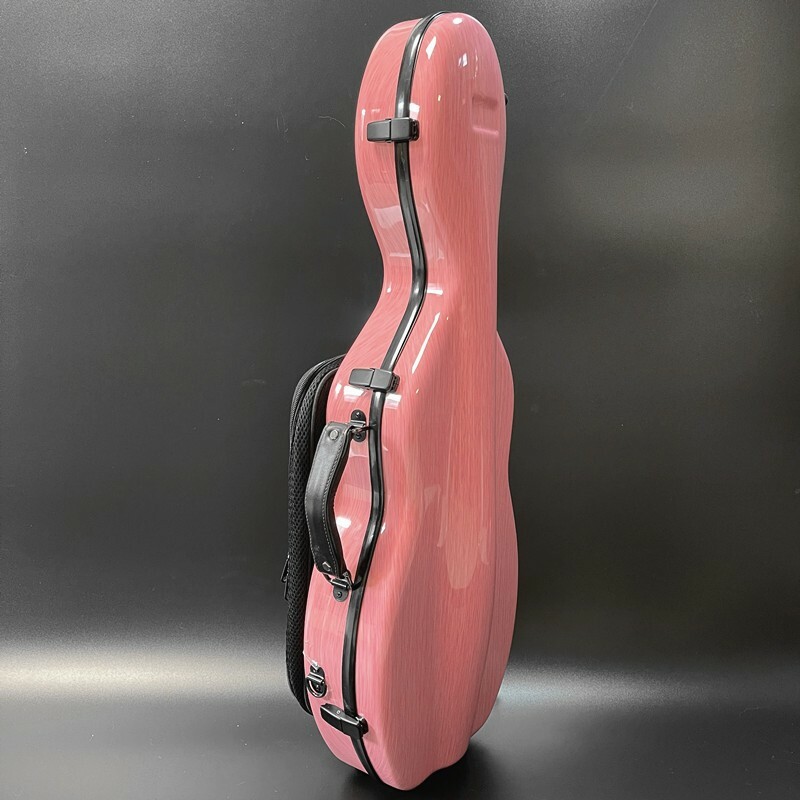 High quality Cello Shaped Full Size pink Compound carb Violin Case Strong