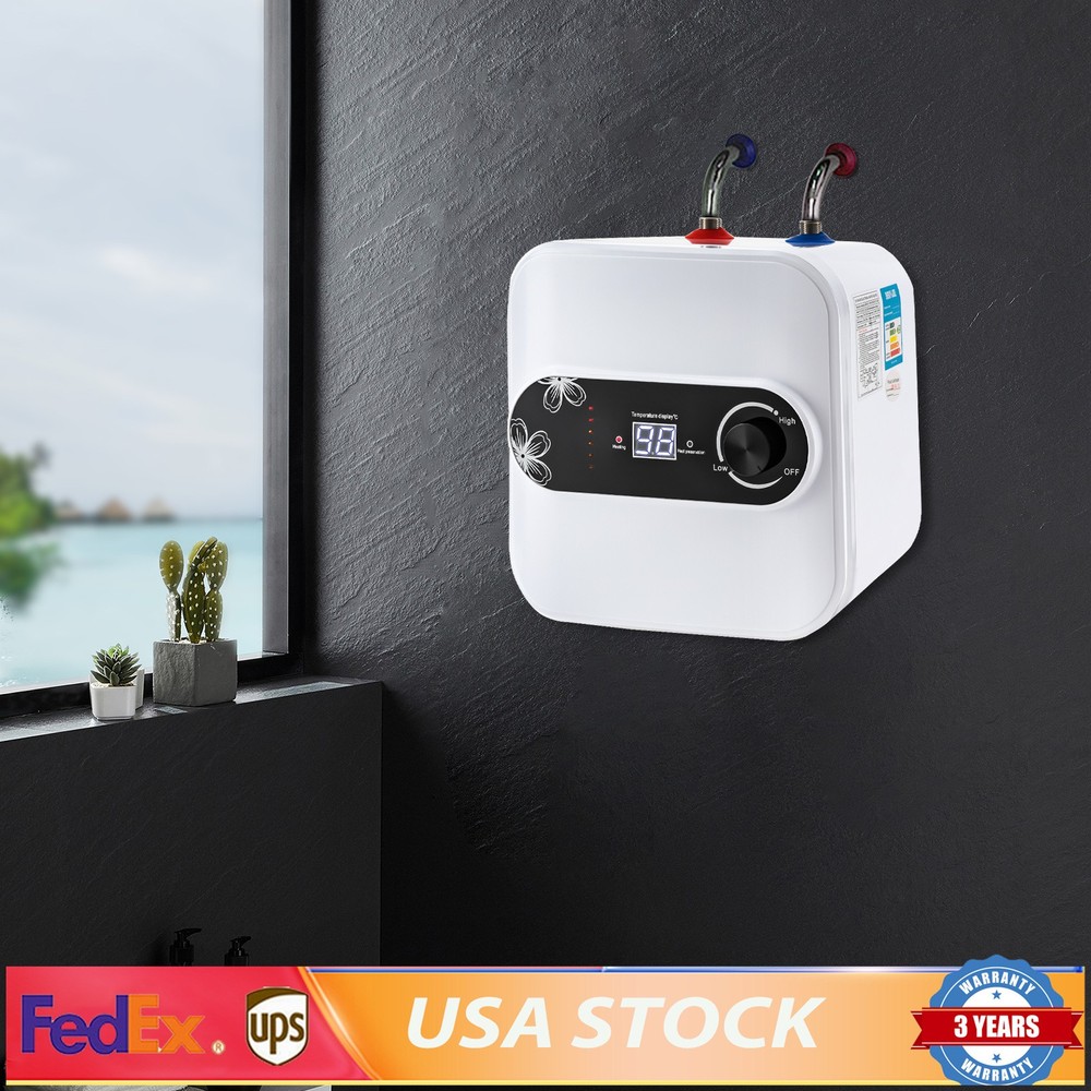 1.5KW Electric Mini-Tank Water Heater for RV Trailer Kitchen Under Sink Counter