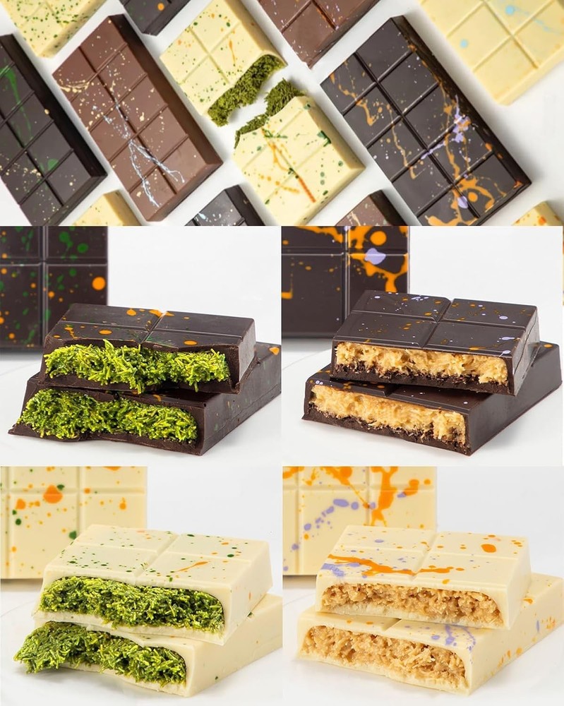 Dubai Chocolate Bar Mold Silicone Chocolate Bar Molds Deep Rectangular 2 Pack