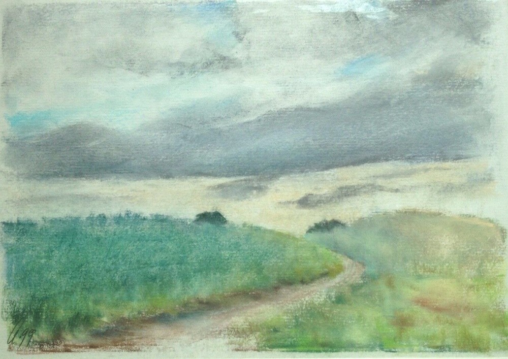 ::FRANZ EHMKE *1928 -2018 GDR PAINTER ° "...EASTER SPRING BETWEEN OATS AND RYE"
