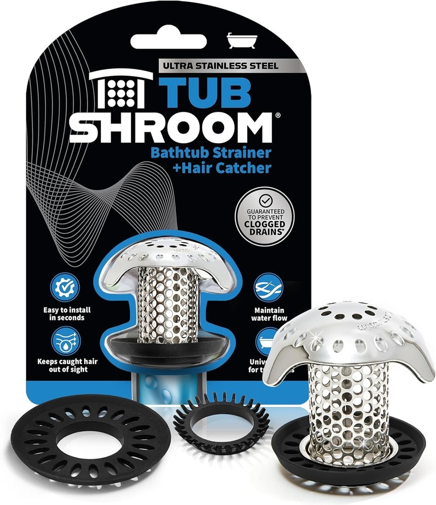 Compact Stainless Steel Drain Protector with 4 Adapters - Zero Clogs Guaranteed!