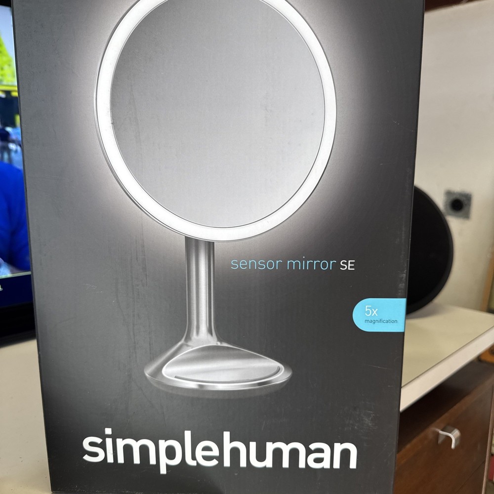 Simplehuman Tabletop 8" Round Sensor Mirror  SE Touch-Control Brightness 5X