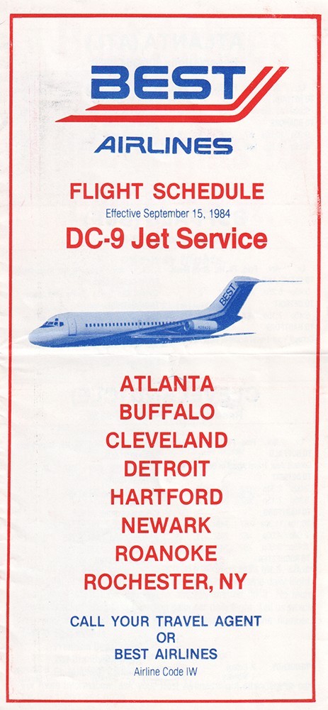 Best Airlines timetable 1984/09/15