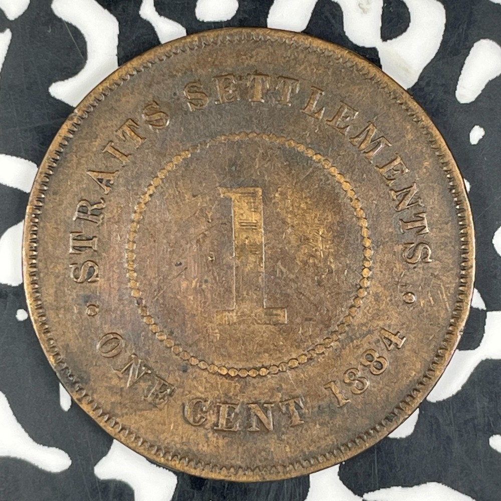 1884 Straits Settlements 1 Cent Lot#C9143 Nice!