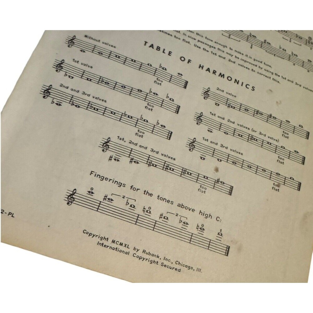 Sheet Music Rubank Advanced Method Cornet Trumpet Volume 1 Modernistic Rhythms