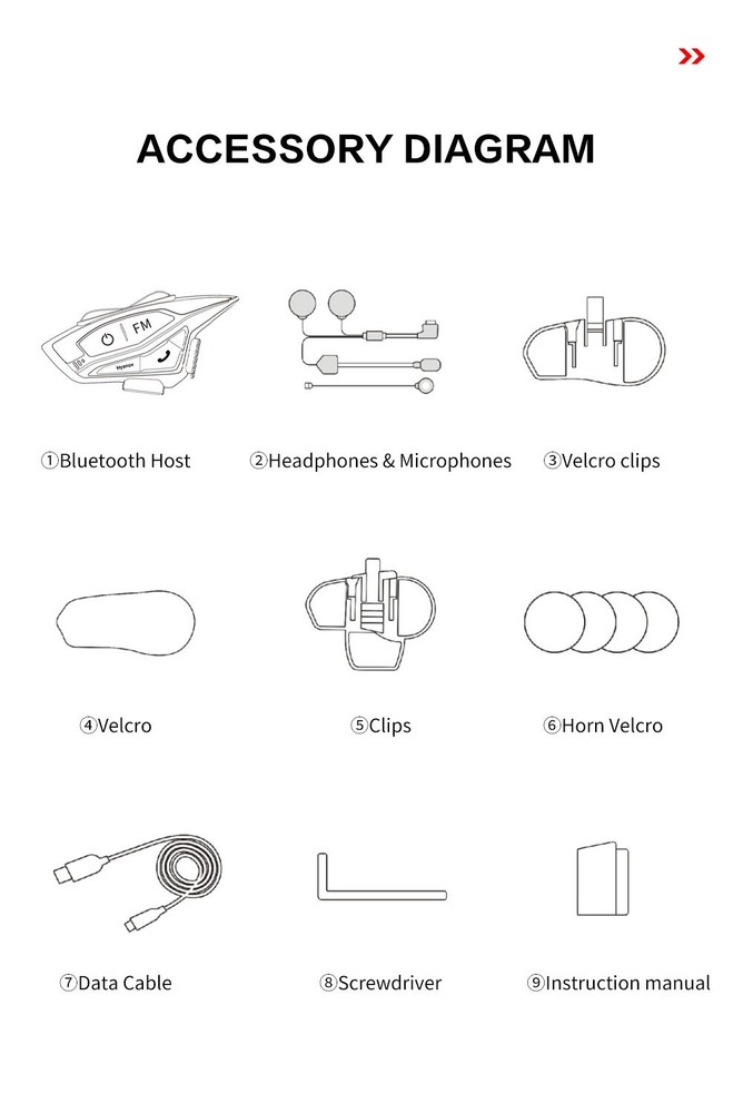 Hysnox Motorcycle Helmet Bluetooth Headset Shark-02