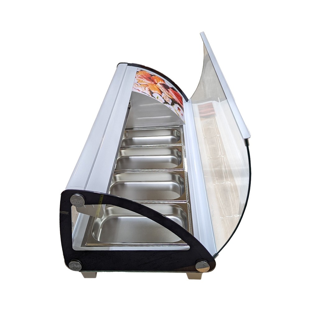 44" Countertop Refrigerated Sushi Display Case 4 Pan With LED