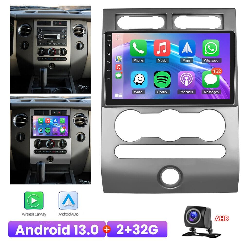 Car Stereo with Carplay & Android Auto 9" Touch Screen Android 13 Backup Camera