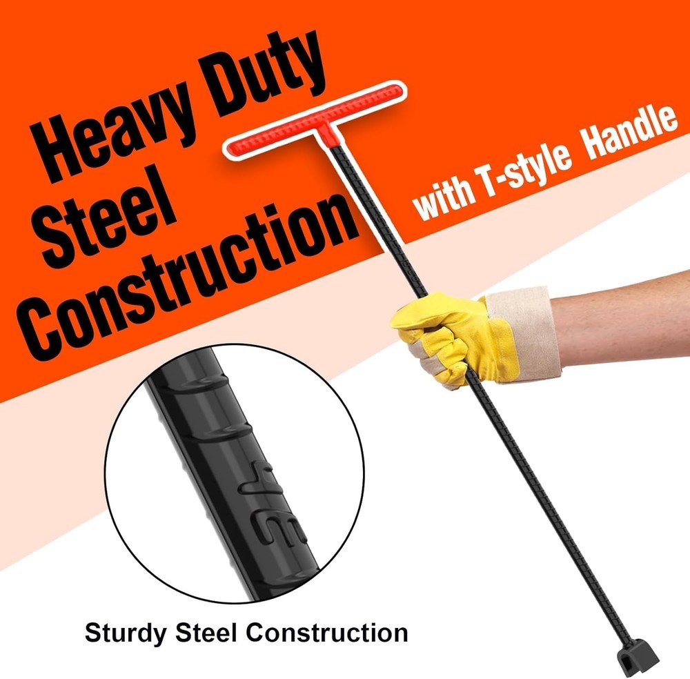 Enforced Steel T-Handle Water Meter Key