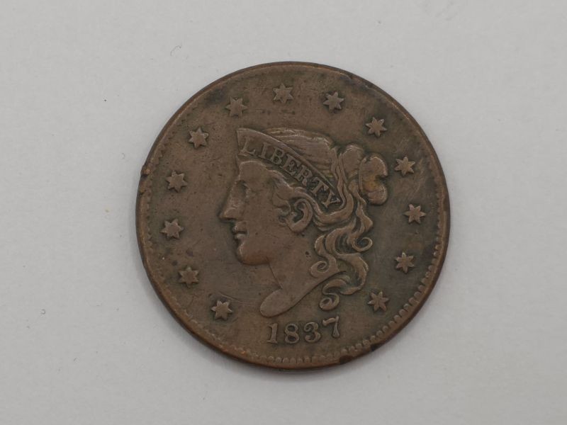 1837 Coronet Head Large Cent Very Fine Medium Letters 70207