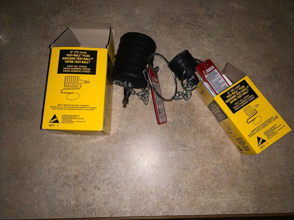 Cherne 3” and 2” Test Ball Plug Set