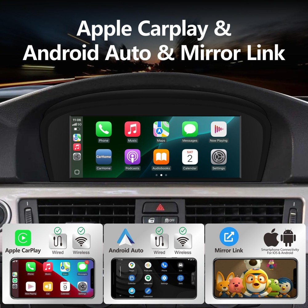 Wireless CarPlay TouchScreen For CCC BMW 3/5 Series E90 E91 E92/93 E60 E61 E63