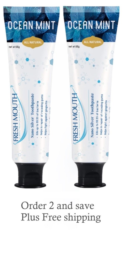 Fresh Mouth Nano Silver Toothpaste Fluoride Free 2 pack