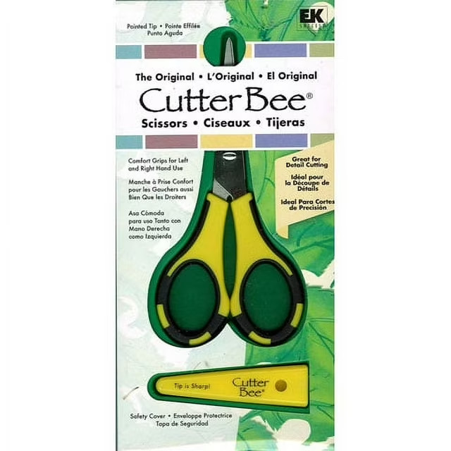 EK Success Cutter Bee Scissors Yellow Small Sharp Blades Precise Cutting Durable