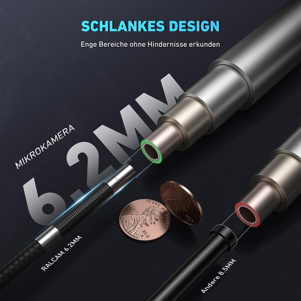 Articulating Borescope Endoscope Camera with Light, 210° Dual-Direction Snake...