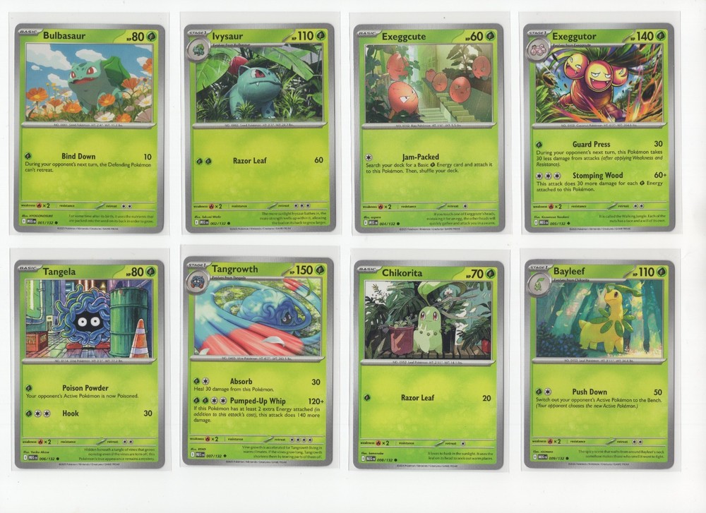 Pokemon ME1 Mega Evolution C/U/R Complete Set 122 Cards