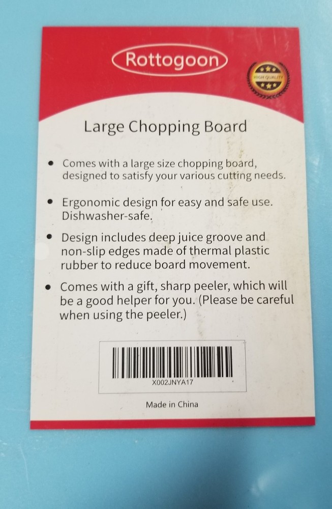 Rottogoon Plastic Kitchen Cutting Board w/Potato Peeler