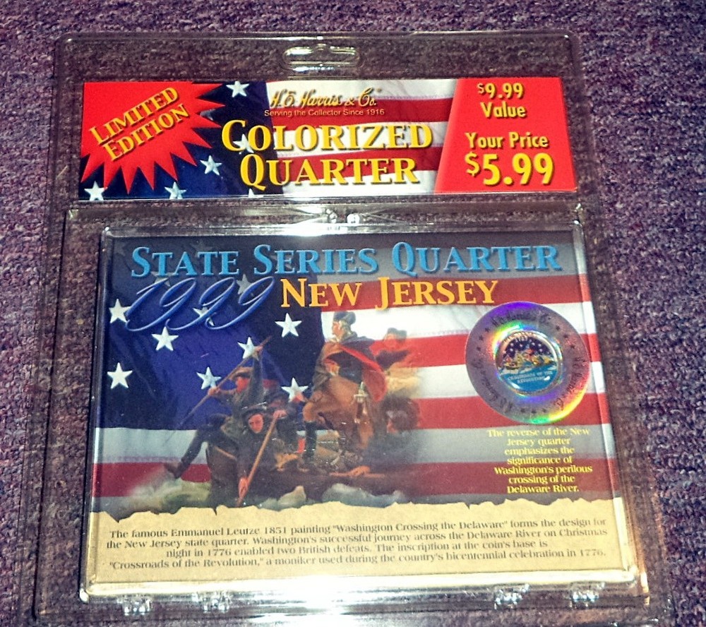 Colorized Quarters state series quarter new jersey