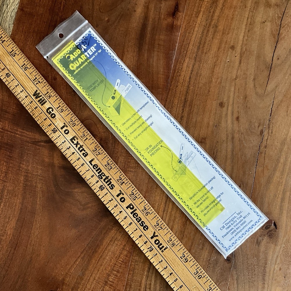 CM Designs Add-A-Quarter Plus 12" Yellow Ruler