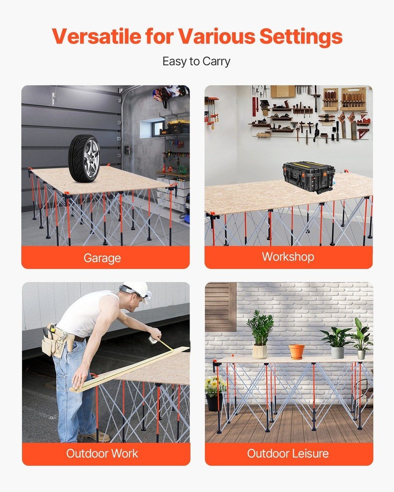 Portable Folding Workstand 6000lb Folding Work Table 8.05x4.13ft Portable Stand