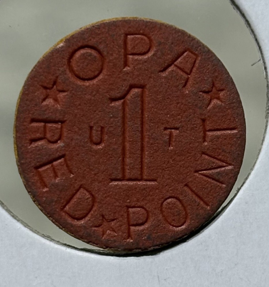 Opa Red Point UT WWII US Ration Token
