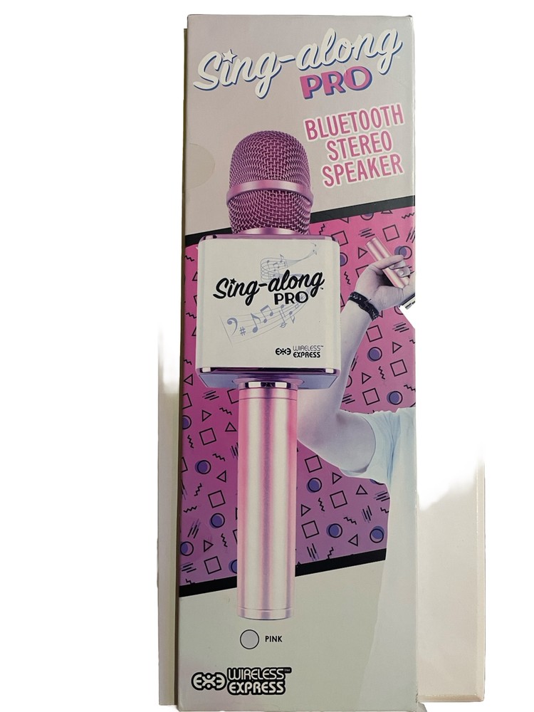 SING ALONG PRO WIRELESS BLUETOOTH KARAOKE HANDHELD PINK MICROPHONE
