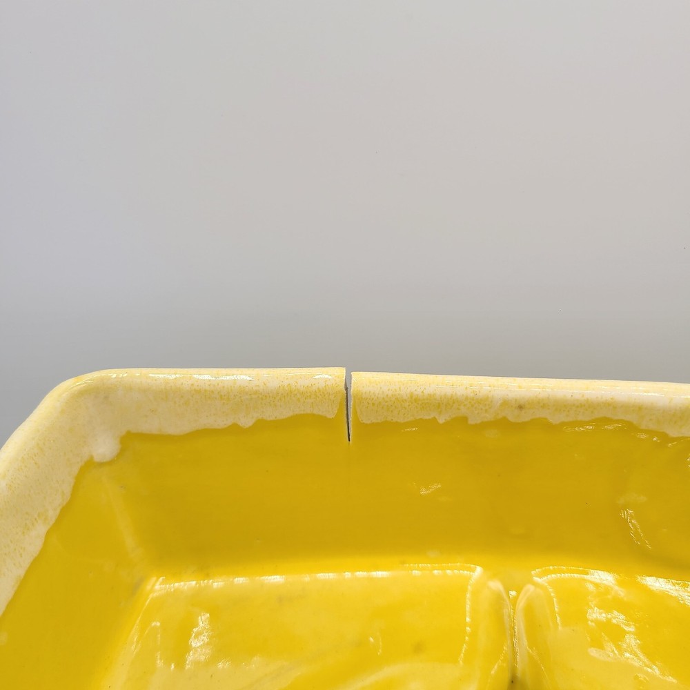Yellow Mid Centery Modern Glaze Dipped Planter