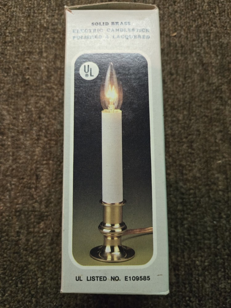 UL Solid Brass Electric Candlestick Polished And Laquered