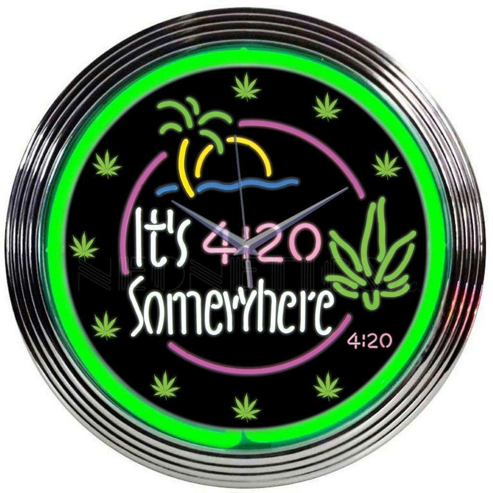 Neonetics It's 4:20 Somewhere Neon Clock 8IT420