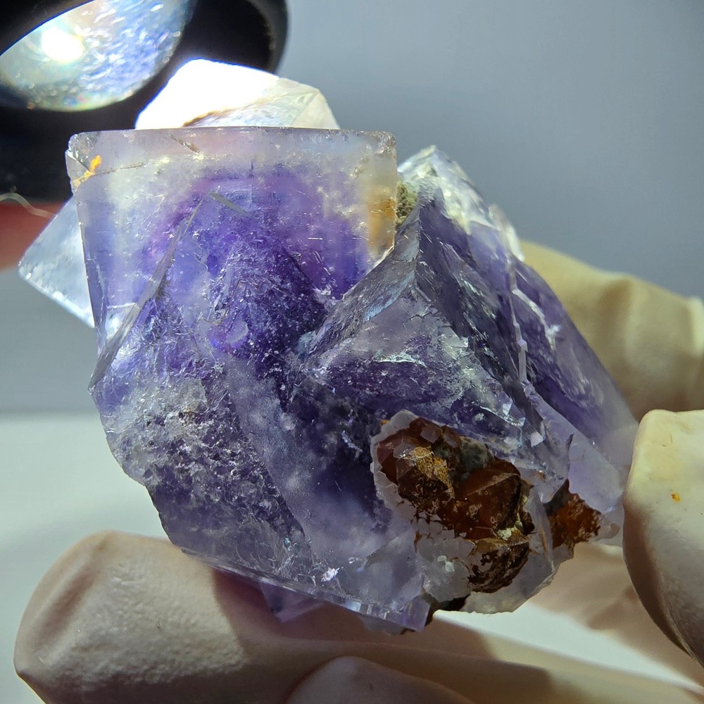 Phantom Fluorite Cube Specimen, purple white Okorusu, Namibia 45*37*26mm