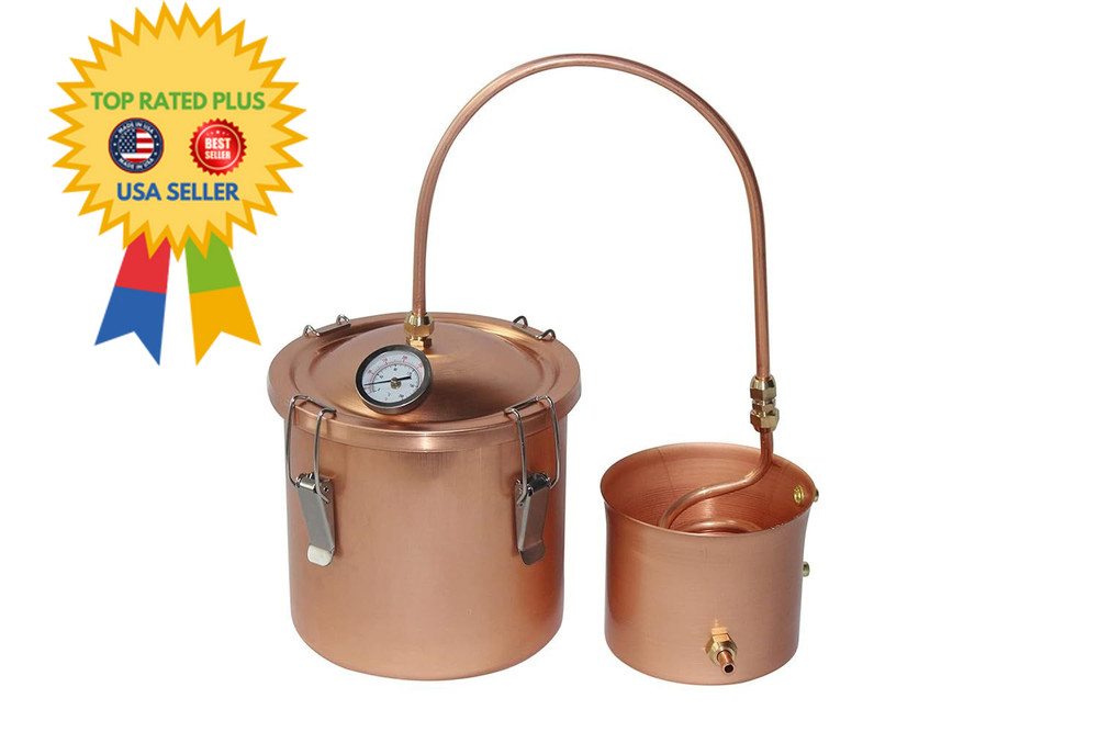 1.5 Gallon Pure Copper Boiler Pot Alembic Still Wine Alcohol Water Distiller