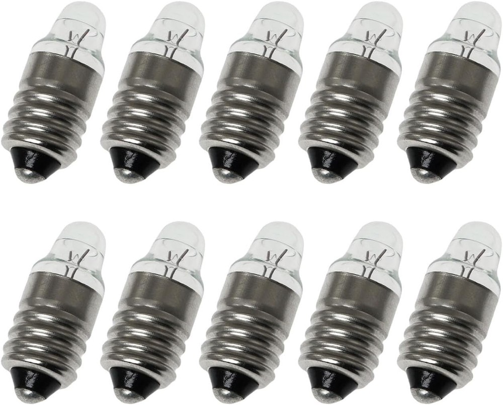 10PCS Mini Screw Base Light Bulbs E10 Flashlight Bulbs Light Mini Lamps for Home