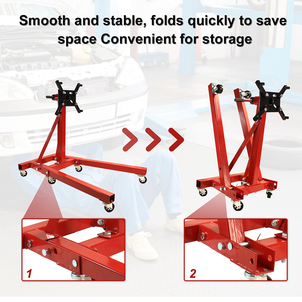 2000 LBS Folding Engine StandVehicle Engine BlockStand 360Degree Head