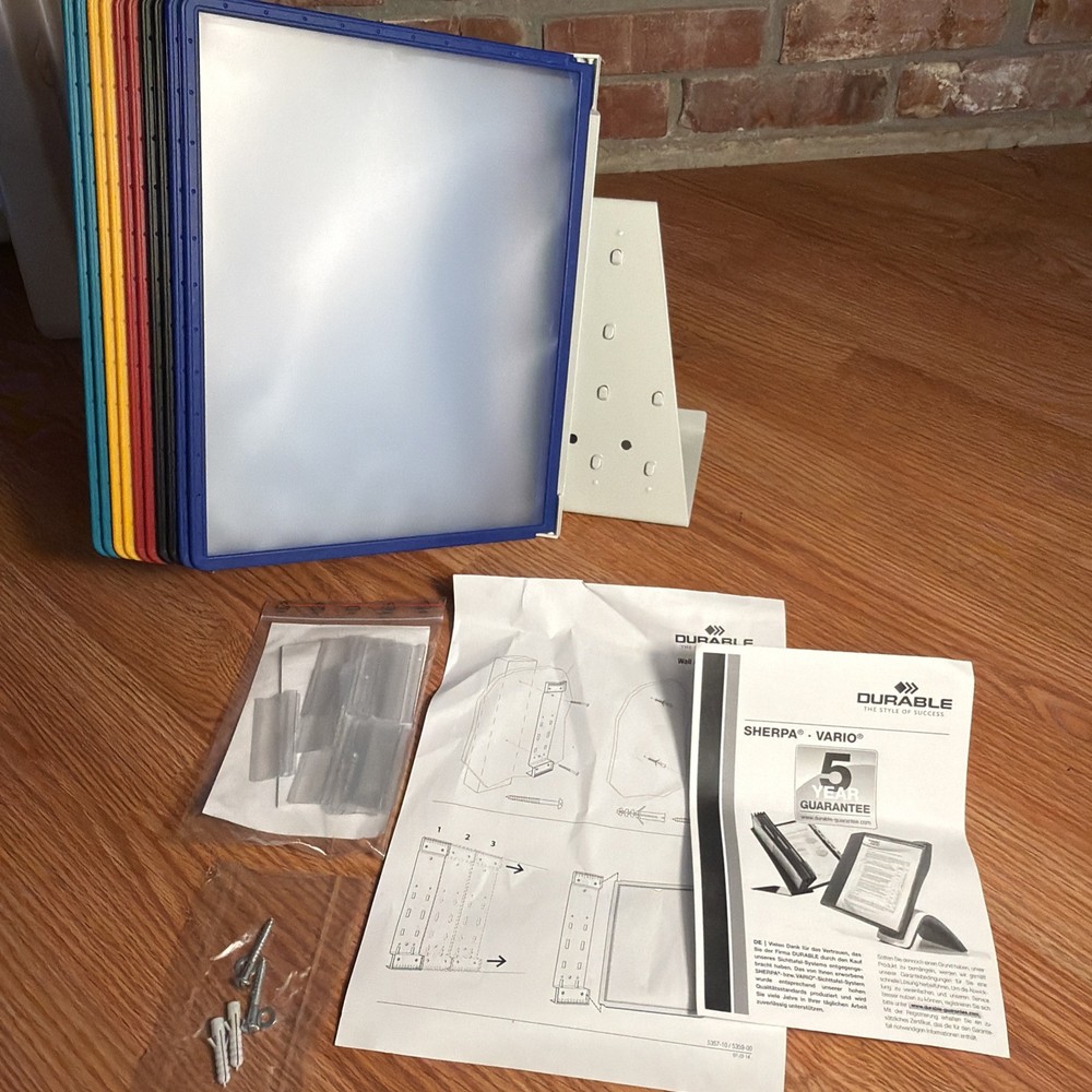DURABLE - SHERPA® DISPLAY PANEL SYSTEM w/10 Panels 536000 Open Box