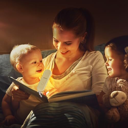 Book Light, USB Rechargeable Reading Light, Eye-Cared Amber Light Mode Book