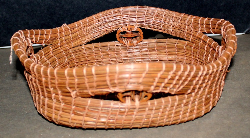 Pine Needle Art Piece Basket Agate