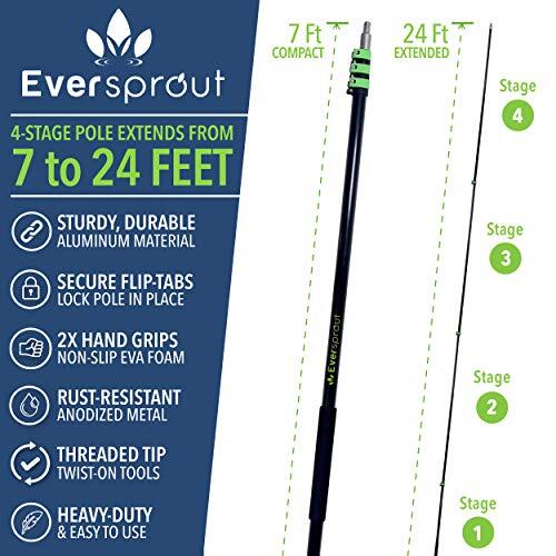 EVERSPROUT Telescoping Boat Hook | Floats, Scratch-Resistant-3 FOOT POLE
