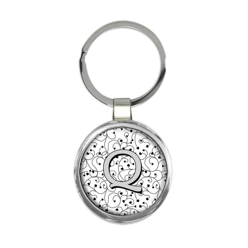 Gift Keychain : Monogram Letter Q Alphabet Initial Name ABC