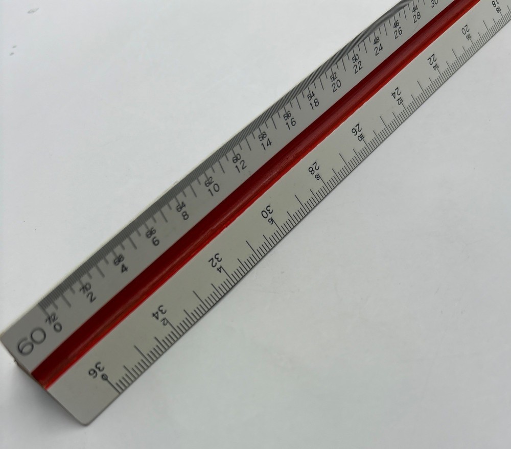 Alvin 241B Triangular Drafting Ruler 12 Inch Engineer Scale