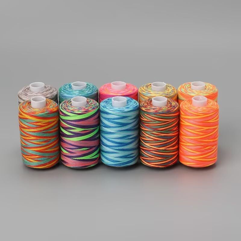 5Pcs Multicolor Thread Set 5 Spools Polyester Embroidery Sewing Thread