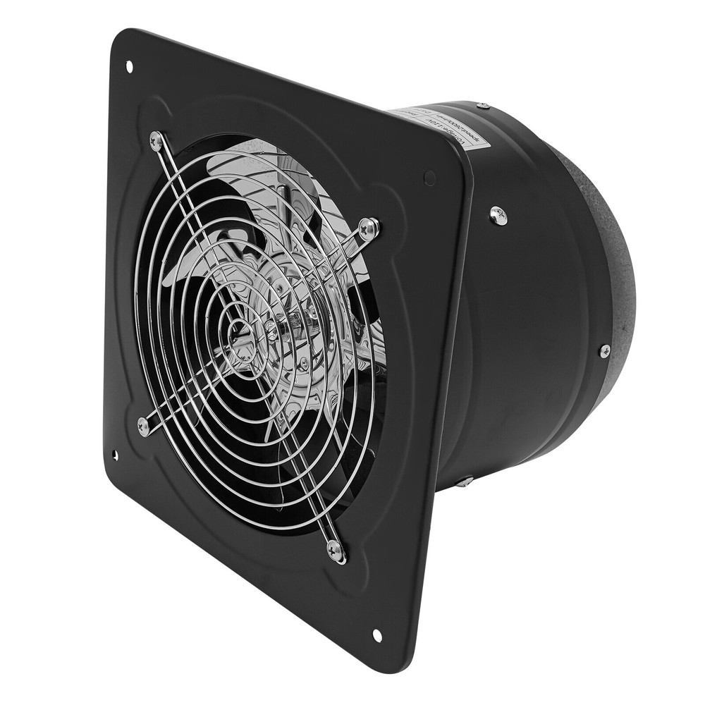 8" Wall-Mounted Exhaust Fan with Backdraft Damper for Kitchen Ventilation