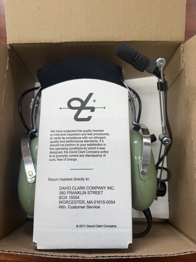 David Clark Model H10-40 Aviation Headset. Refurbished.