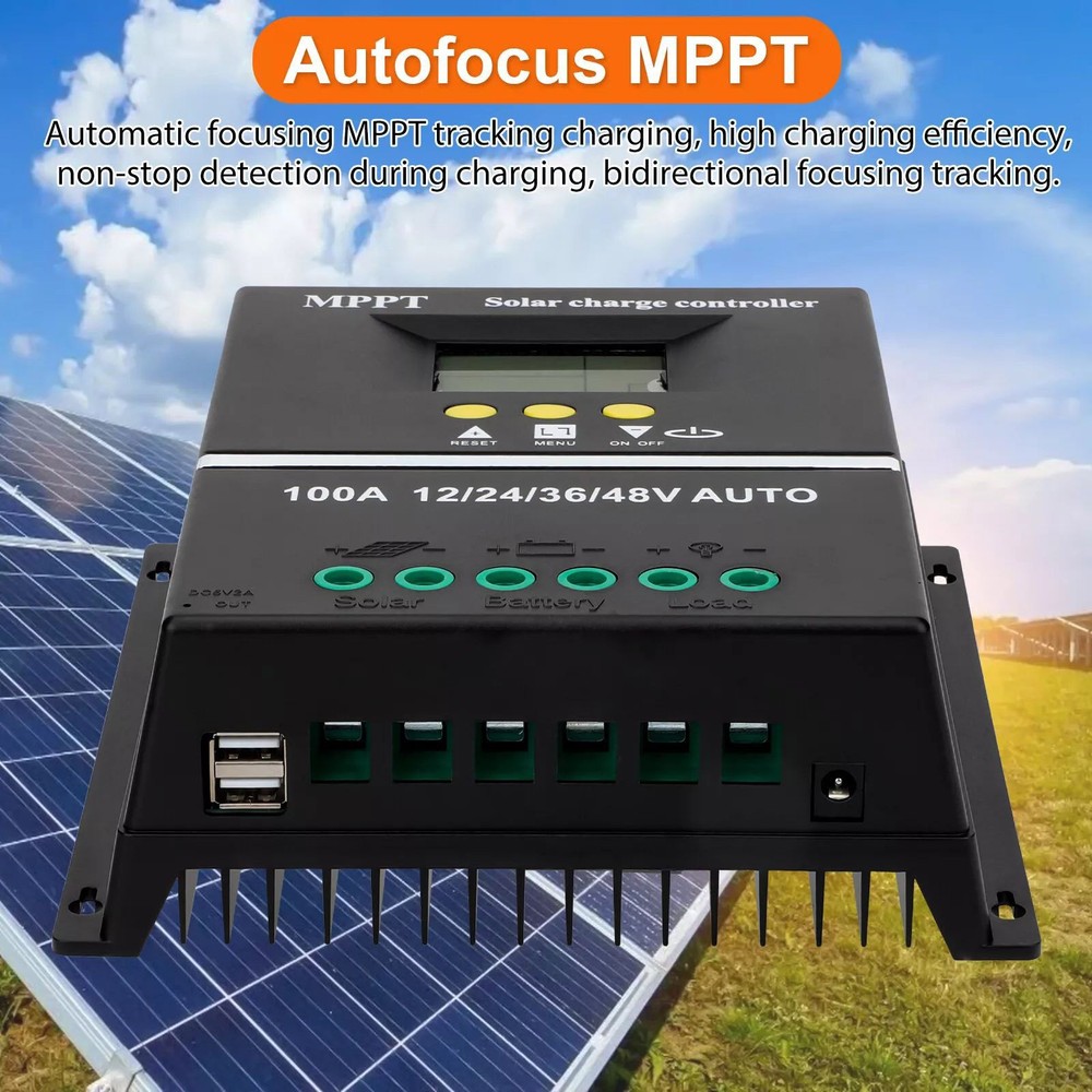 MPPT 100A 12V/24V/36V/48V Solar Charge Controller Auto Controller Battery Charge