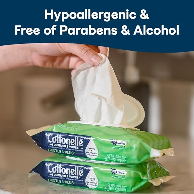 Flushable Wet Wipes Aloe