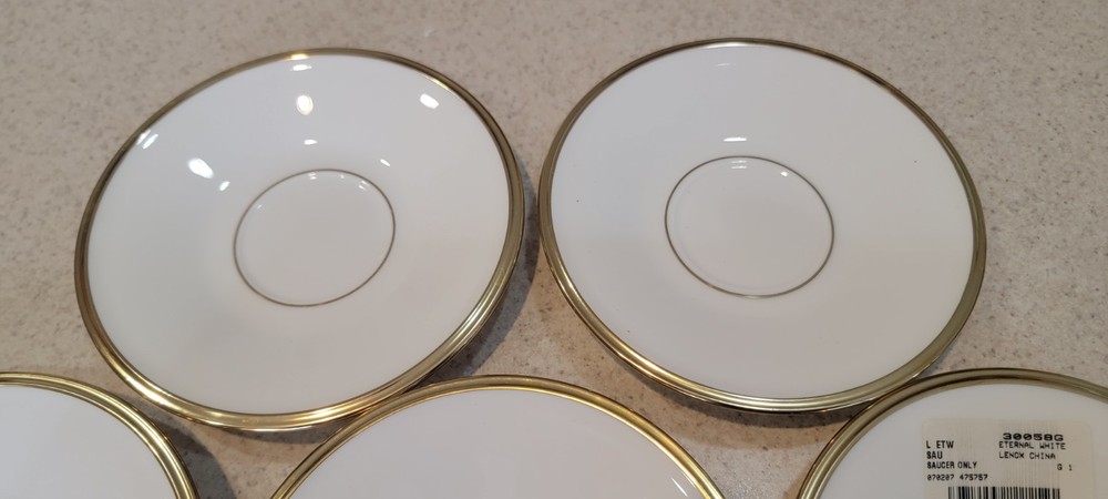 LENOX Eternal White Dimension II Collection ~~8~~Saucers