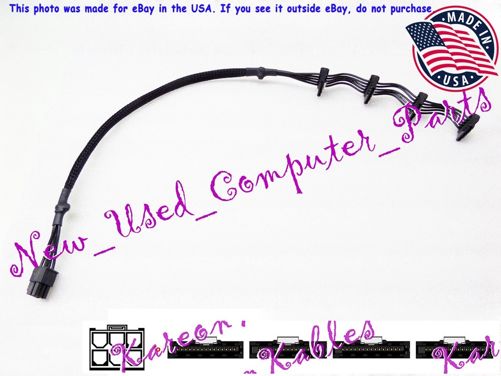 🔥18"  Custom PowerSpec Modular Locking SATA III Connector Power Supply Cable