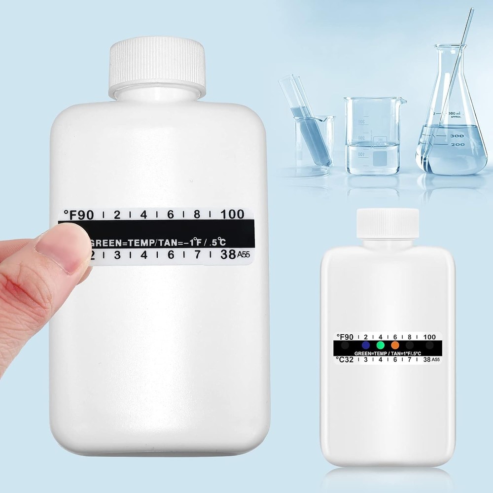 12 Pcs Urine Kit, Empty Bottles with Temperature Strips, Portable Urine Tes